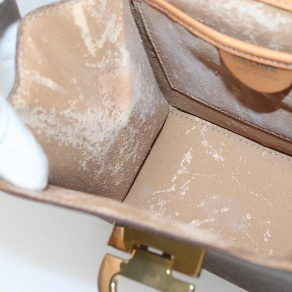 CELINE Macadam Canvas Hand Bag PVC Leather 2way Brown Gold Auth 125507 - Picture 13 of 16